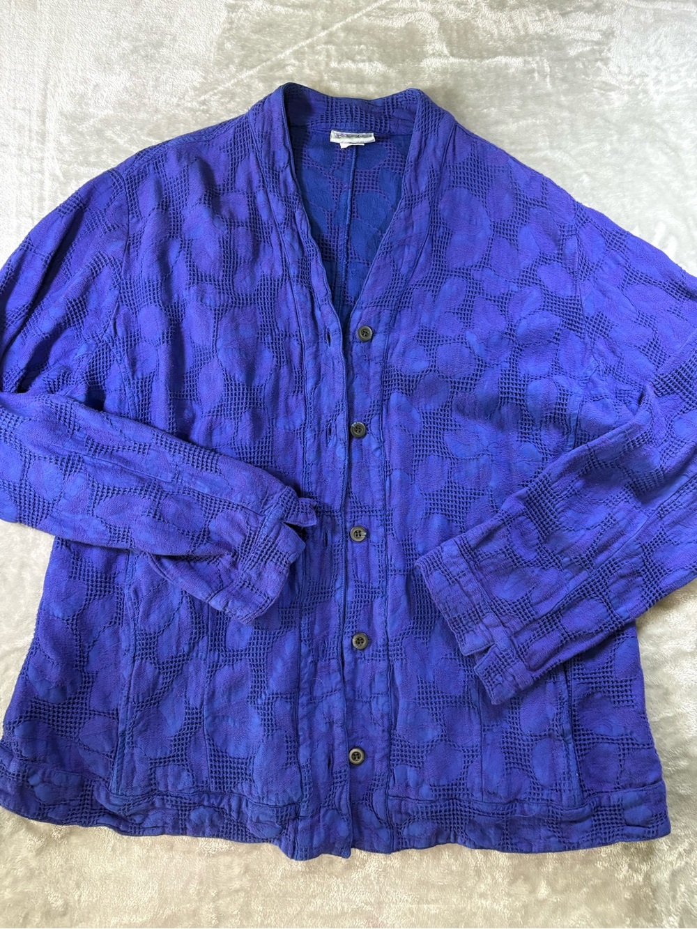 Eucalyptus Handcrafted in Guatemala Textured Cardigan XL